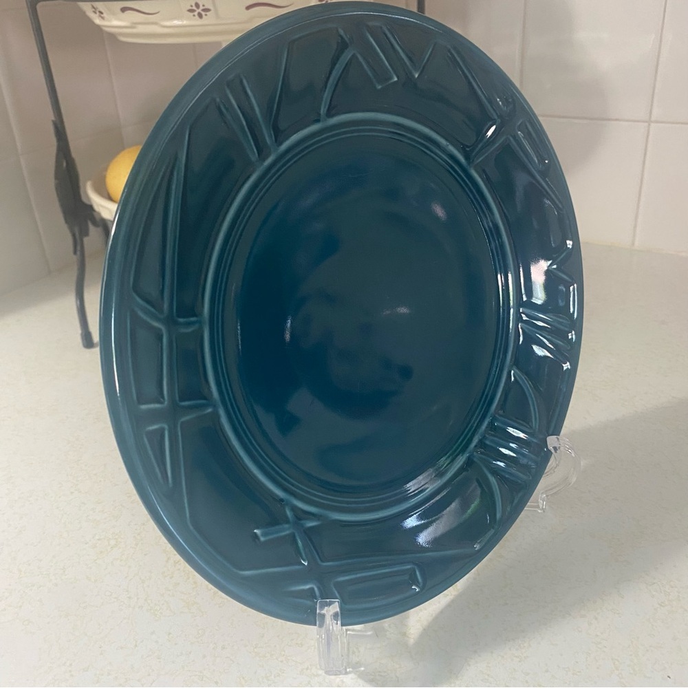 Fiestaware 2000 Juniper 9” Luncheon Plate Geometric Fiesta Homer Laughlin - Picture 4 of 8